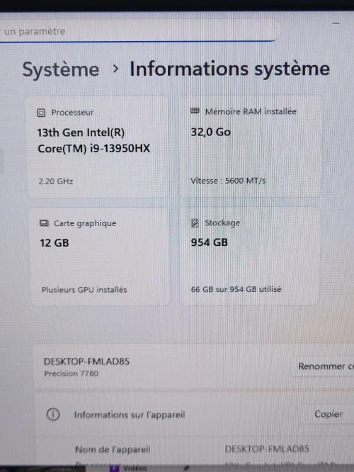 DELL PRECISION 7780 | CORE i9-13950HX | RTX 4000 ADA GEN 12GB | 32GB RAM | 1TB NVMe SSD | WORKSTATION