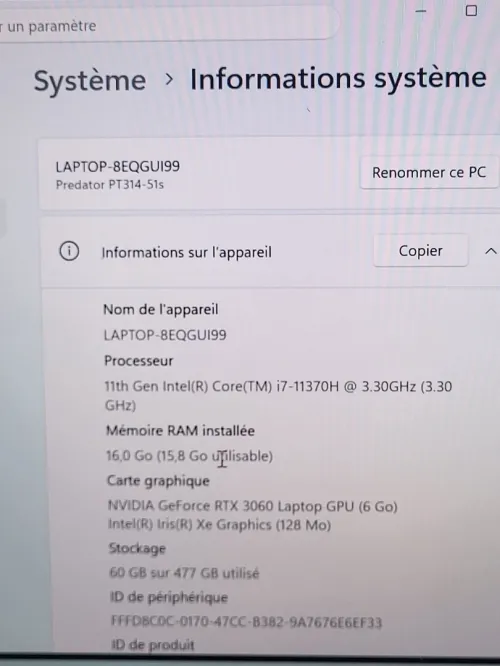 GAMING ACER PREDATOR 15.6'' FHD 144Hz | CORE i7-11370H | NVIDIA RTX 3060 6GB | 16GB RAM | 512GB NVMe SSD