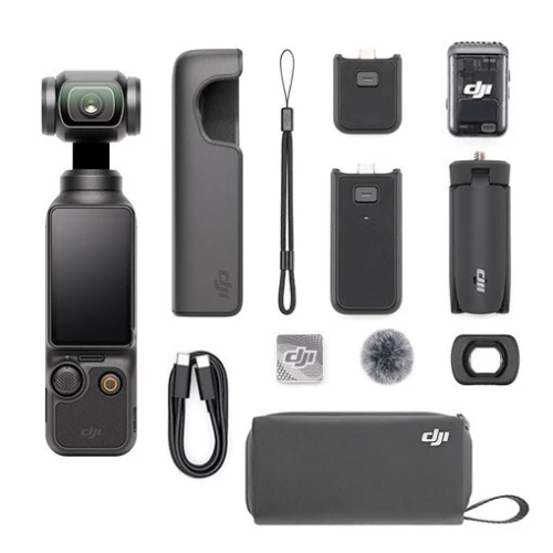 DJI Osmo Pocket 3 Créateur Combo Bundle, camera vlog CMOS 1'' et Vidéo 4K/120 ips, digital et petite, Stabilisation à 3 axes, Suivi Facial/Objet, MAP rapide, avec Micro pour un Son net