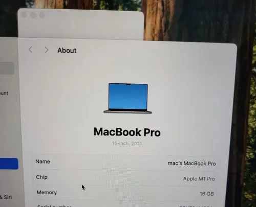 MacBook Pro M1 16 POUCES 2021 | Puce M1 Pro CPU 10 | GPU 16 | 16GB RAM | 512GB SSD | CYCLES 375