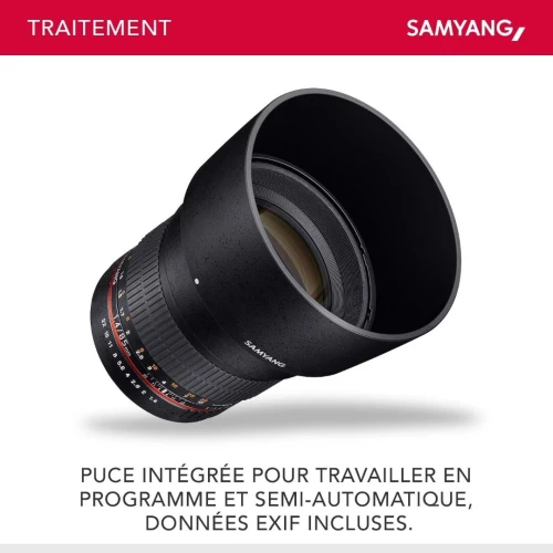 Samyang AE 85mm f/1.4 AS IF UMC plein format -APS-C Objectif portrait pour Nikon F D780 D3500 D850..