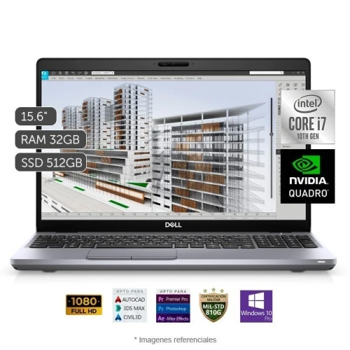 DELL PRECISION 3551 WORKSTATION | i7-10750H | NVIDIA QUADRO P620 4GB | 16GB RAM |512GB SSD