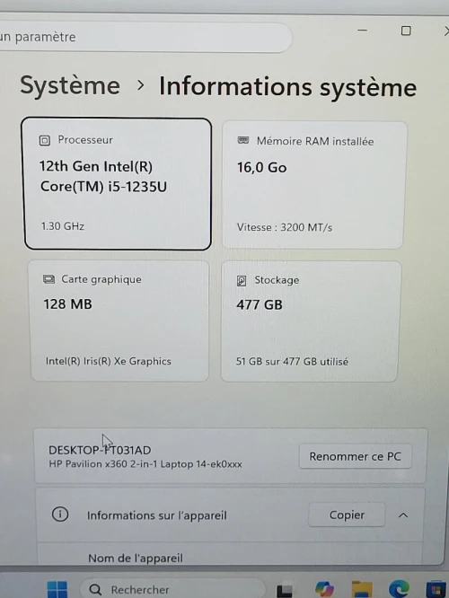 HP Pavilion X360 2-in-1 TACTILE | INTEL CORE i5 1235U | 16GB RAM | 512GB NVME SSD