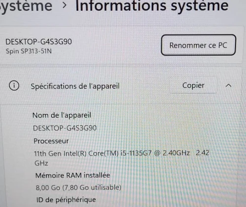 ACER SPIN X360 TACTILE | 2-EN-1 | CORE i5 1135G7 | 8GB RAM | 512GB NVMe SSD | IRIS XE GRAPHICS
