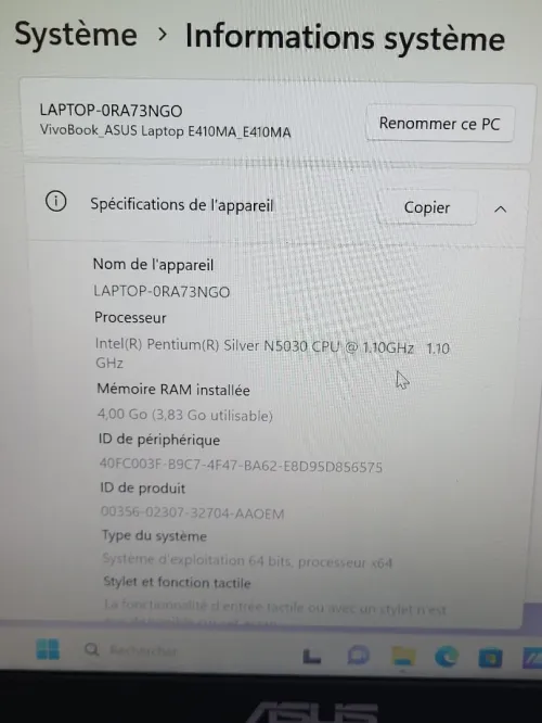 ASUS VivoBook 15.6" FHD | INTEL Pentium Silver N5030 | 4GB RAM | 128GB SSD | INTEL UHD GRAPHICS