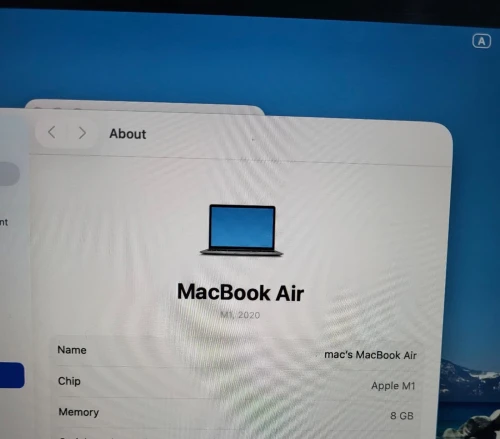 MacBook Air M1 | 8GB RAM | 256GB SSD | COMPTAGE DE CYCLES 91