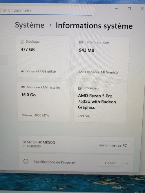 THINKPAD L14 GEN 4 | RYZEN 5 PRO 7535U | 16GB RAM | 512GB NVME | AMD RADEON GRAPHICS | 2025