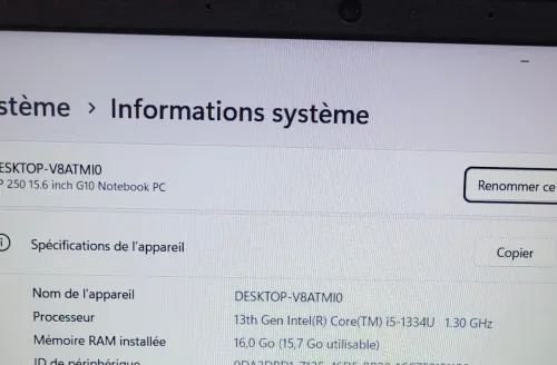 HP 250 G10 | INTEL CORE i5 1334U | 16GB RAM | 512GB NVMe SSD | INTEL UHD GRAPHICS