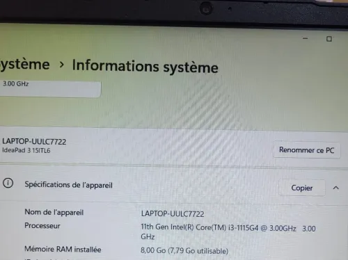 LENOVO IdeaPad 3 15.6'' FHD | CORE i3 1115G4 | 8GB RAM | 512GB NVMe SSD | INTEL UHD GRAPHICS