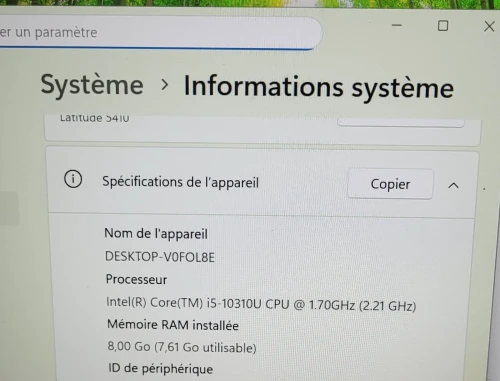 DELL LATITUDE 5410 | CORE i5-10310U | 8GB RAM | 256GB SSD | INTEL UHD GRAPHICS