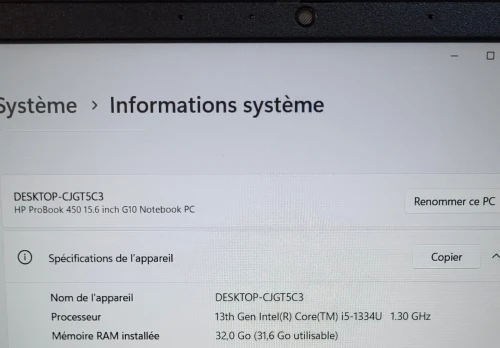 HP PROBOOK 450 G10 15.6'' FHD | INTEL CORE i5 1334U | 32GB RAM | 512GB SSD | INTEL IRIS XE GRAPHICS