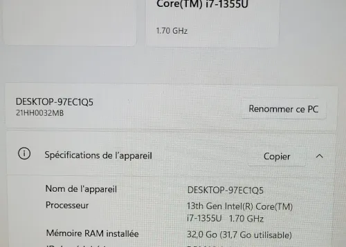 Thinkpad T16 GEN 2 16'' FHD | CORE i7 1355U | 32GB RAM | 1TB NVMe SSD | INTEL IRIS XE GRAPHICS