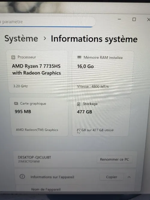 LENOVO THINKPAD E14 GEN 6 FHD + | RYZEN 7 7735HS | 16GB RAM | 512GB NVME SSD