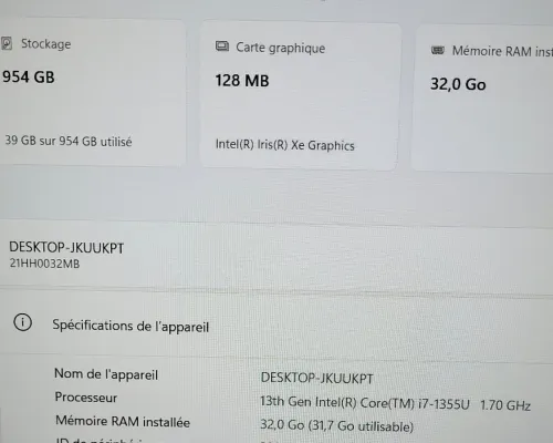 Thinkpad T16 GEN 2 16'' FHD | CORE i7 1355U | 32GB RAM | 1TB NVMe SSD | INTEL IRIS XE GRAPHICS