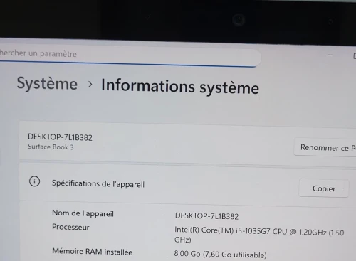 MICROSOFT SURFACE BOOK 3 13.5 3K TACTILE | CORE i5-1035G7 | 8GB RAM | 256GB SSD | INTEL IRIS Plus
