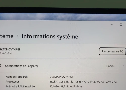 DELL PRECISION 5550 4K TACTILE | i9-10885H | Quadro T2000 4GB MAX-Q | 32 RAM | 1TB NVMe| WORKSTATION