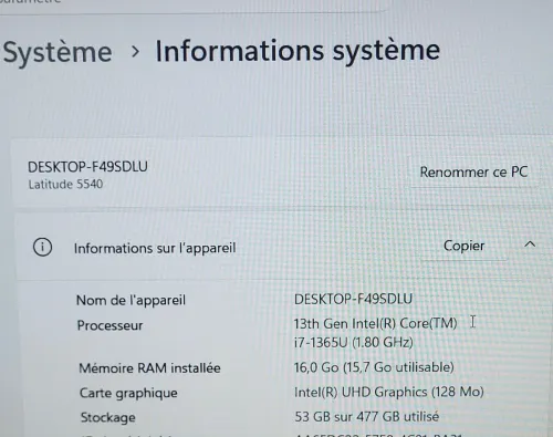 DELL LATITUDE 5540 | CORE i7 1365U | 16GB RAM | 512GB NVMe SSD | INTEL IRIS XE GRAPHICS