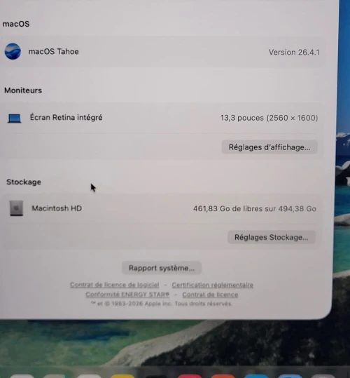 MacBook Pro M1 Gris Sideral | CPU M1 8C | 8GB RAM | 512GB SSD | COMPTAGE CYCLES 145