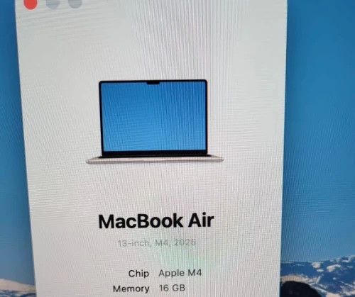 MacBook Air M4 2024 Argent | PUCE M4 8 CORE | GPU 8 CORE | 16GB RAM | 256GB SSD | CYCLES 57 | CAPACITÉ  BATTERIE 100%