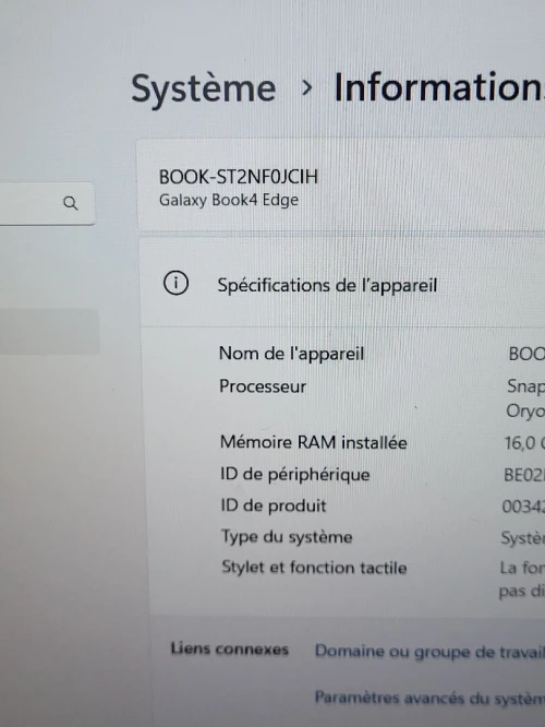 Samsung Galaxy Book4 Edge 15,6" Copilot+ | Snapdragon X Plus X1P42100 | 16GB RAM | 256GB SSD