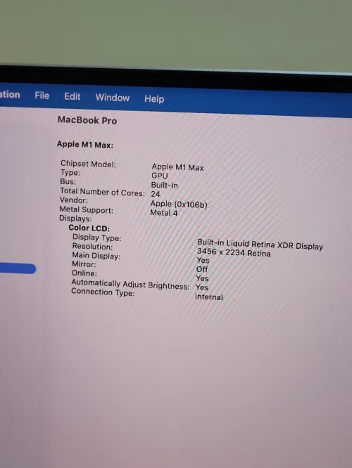 MacBook Pro M1 Max 2021 | 16'' CPU 10 GPU 24 | 32GB RAM | 1TB SSD | CYCLES 79