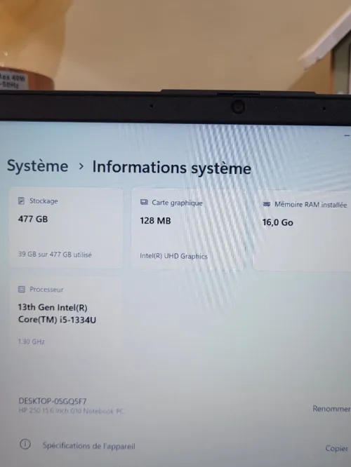 HP 250 G10 | INTEL CORE i5 1334U | 16GB RAM | 512GB NVMe SSD | INTEL UHD GRAPHICS