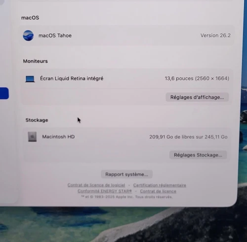 MacBook Air M2 2023 | PUCE M2 8 CPU | GPU 10 COEURS | 8GB RAM | 256GB SSD | CYCLES 67 | MDM BYPASSED