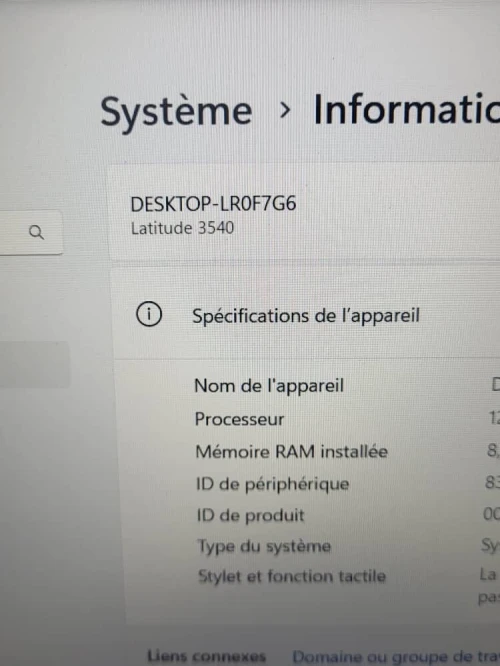 DELL LATITUDE 3540 2024 15.6 FHD | INTEL 12EME GENERATION CORE I5 1235U | 8GB RAM | 512GB M2 SSD
