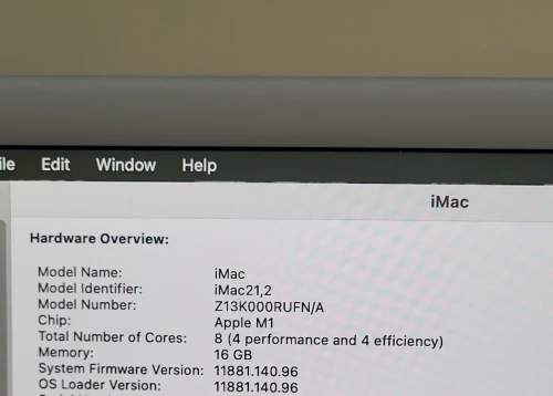 IMAC M1 24'' 4.5K | M1 Pro 8 CPU | GPU 8 COEURS | 16GB RAM | 512GB NVMe SSD |