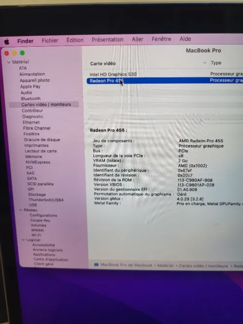 MacBook Pro 15.6" | CORE i7 | 16GB RAM | AMD RADEON PRO 455 2GB | 512GB SSD | GAMME Workstation