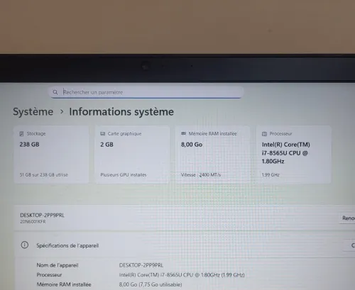 THINKPAD P53s 15.6 FHD | CORE i7 8565U | NVIDIA QUADRO P520 2GB | 8GB RAM | 256 NVME SSD