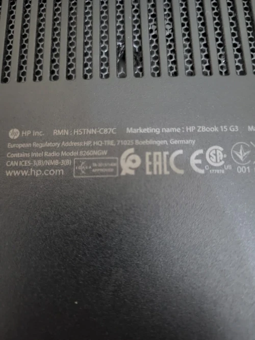HP ZBook 15 G3 | CORE i7-6800HQ | 16GB RAM | 512GB NVMe SSD | NVIDIA Quadro M1000M 2GB | WORKSATION