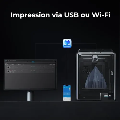 Creality K1 Imprimante 3D, 600mm/s Ultra Rapide Vitesse Impression, 300C Haute-Temp Buse