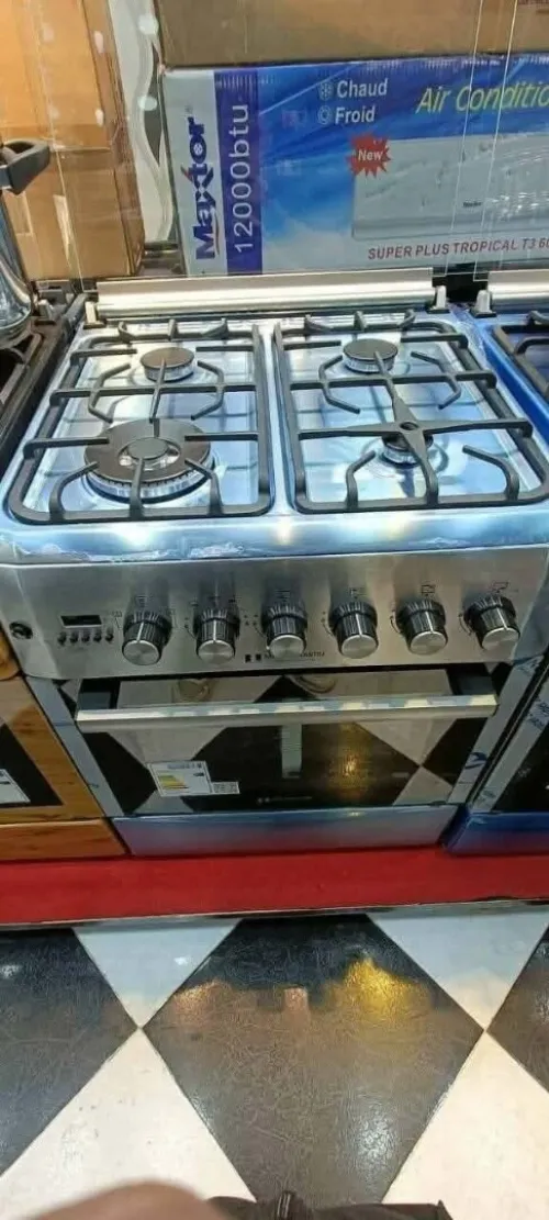 PROMO Cuisinière Arthur Martin 4feux Gaz/ Électrique Inox Ventillé Toutt option 69000Da