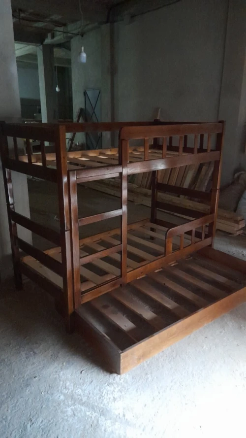 Lit superpose en bois Rouge