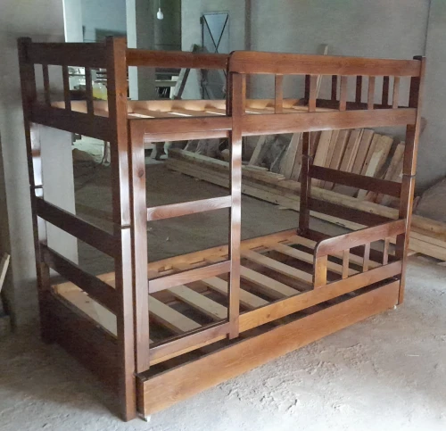 Lit superpose en bois Rouge
