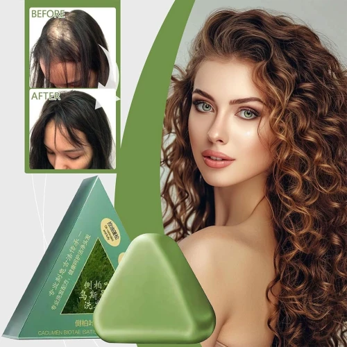 Seven Green shampoing solide à mousse dense pour des cheveux brillants et forts الصابون الصيني الأخضر