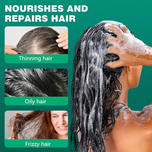 Seven Green shampoing solide à mousse dense pour des cheveux brillants et forts الصابون الصيني الأخضر