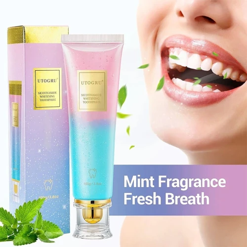 Dentifrice blanchissant à la niacinamide UTOGRU Triple action blanchissante  معجون تبييض الأسنان