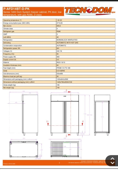 Armoire nègative 1400 L