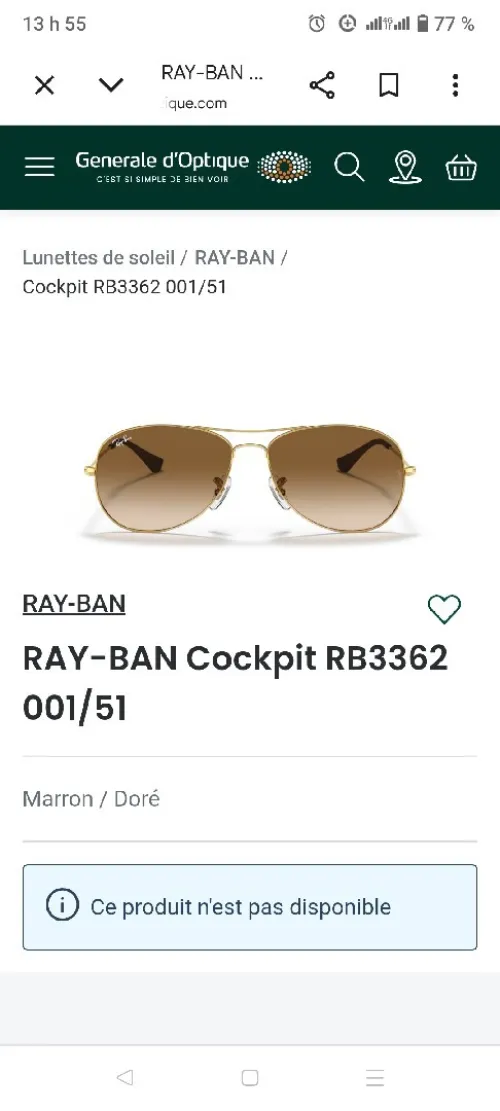 Lunettes de soleil ray ban rb 3362 original