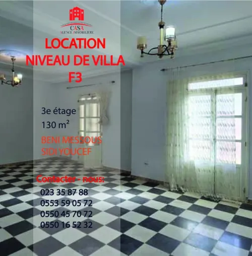 Location Appartement Niveau de villa F3 Alger Beni messous