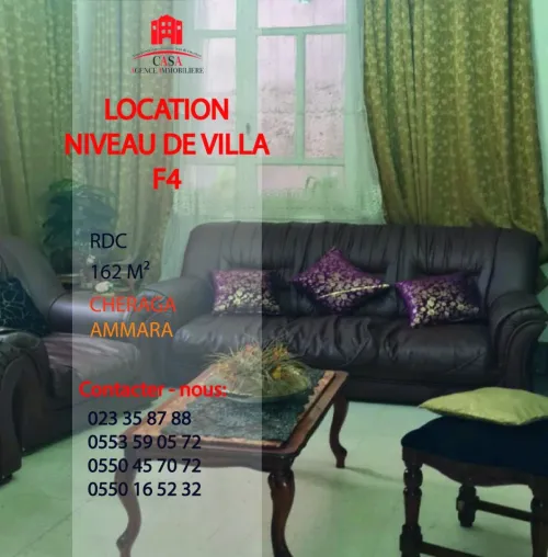 Location Appartement Niveau de villa F4 Alger Cheraga