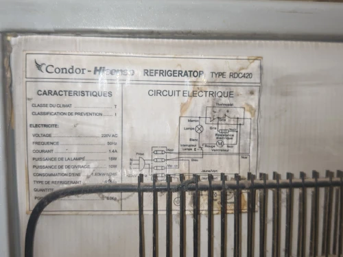 réfrigérateur condor hisense 420L