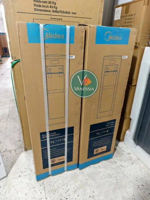 فريجيدار.    Fontaine Marque Midea Avec La Bouteille D'Eau|موزع مياه من ماركة ميديا مع زجاجة مياه Fontaine marque midea couleur blanche
