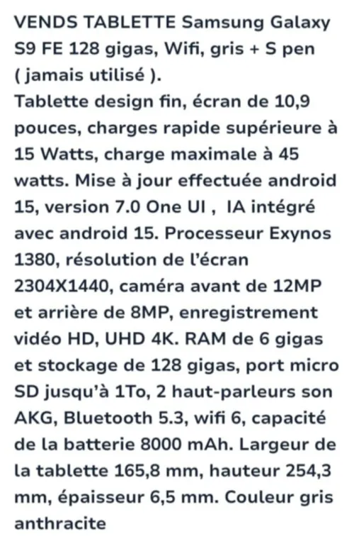 Samsung Samsung Tab S9 fe