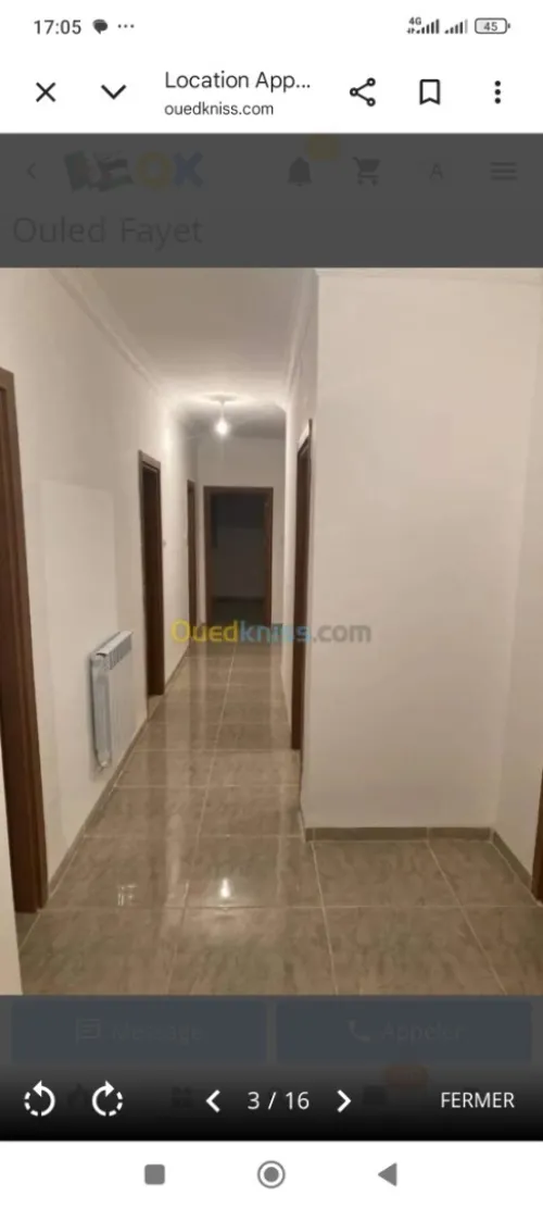 Location Appartement F5 Alger Ouled fayet