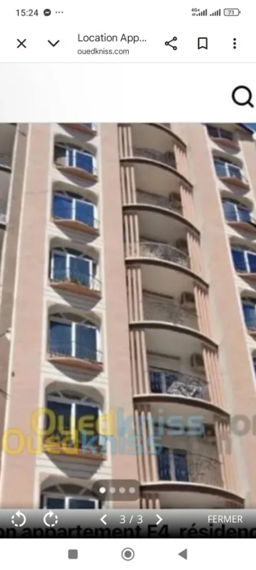 Location Appartement F3 Alger Ouled fayet