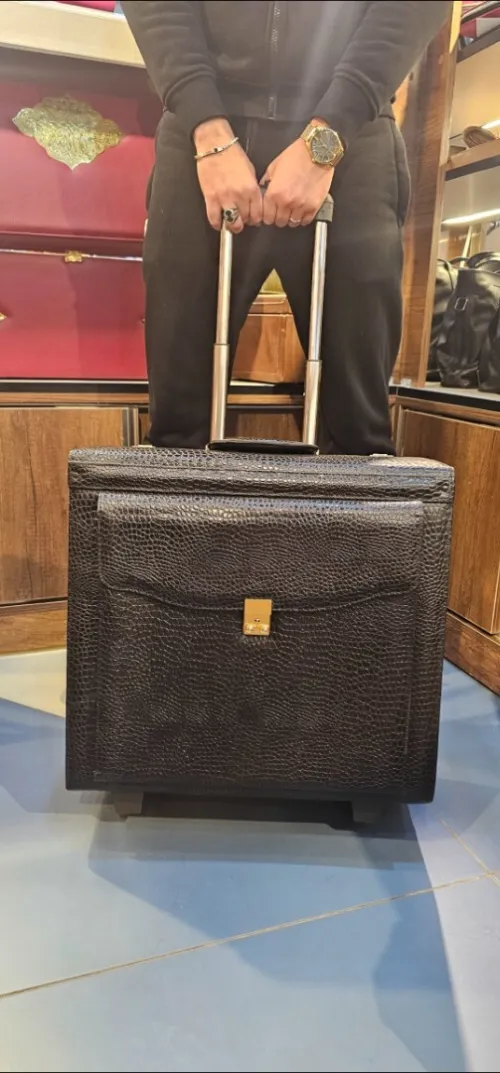 Valise pilote en véritable cuir 