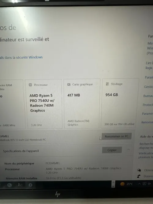 Hp, ELITEBOOK, AMD 5 7th Pro, 1T